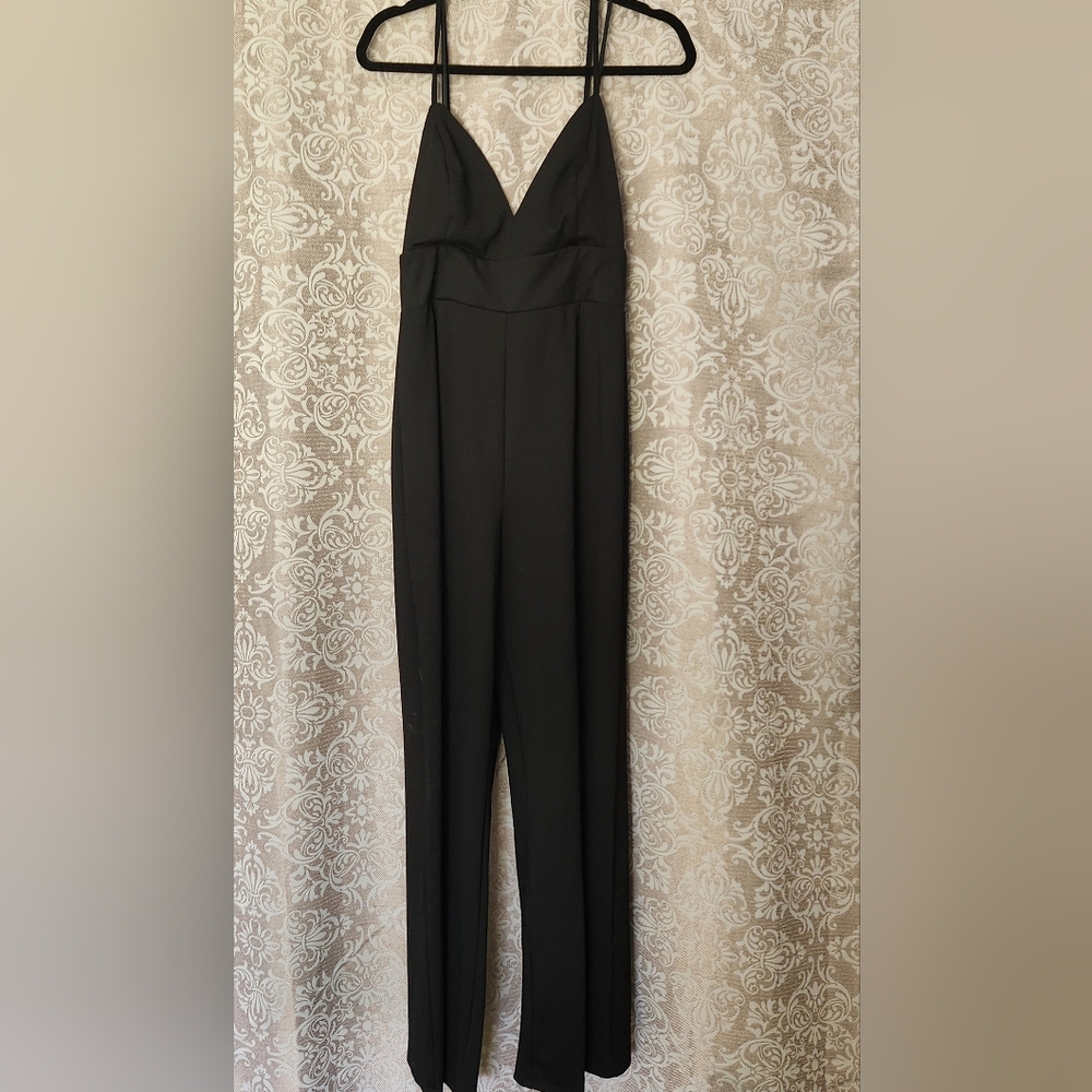 Lulu's Black Spaghetti Strap Jumpsuit